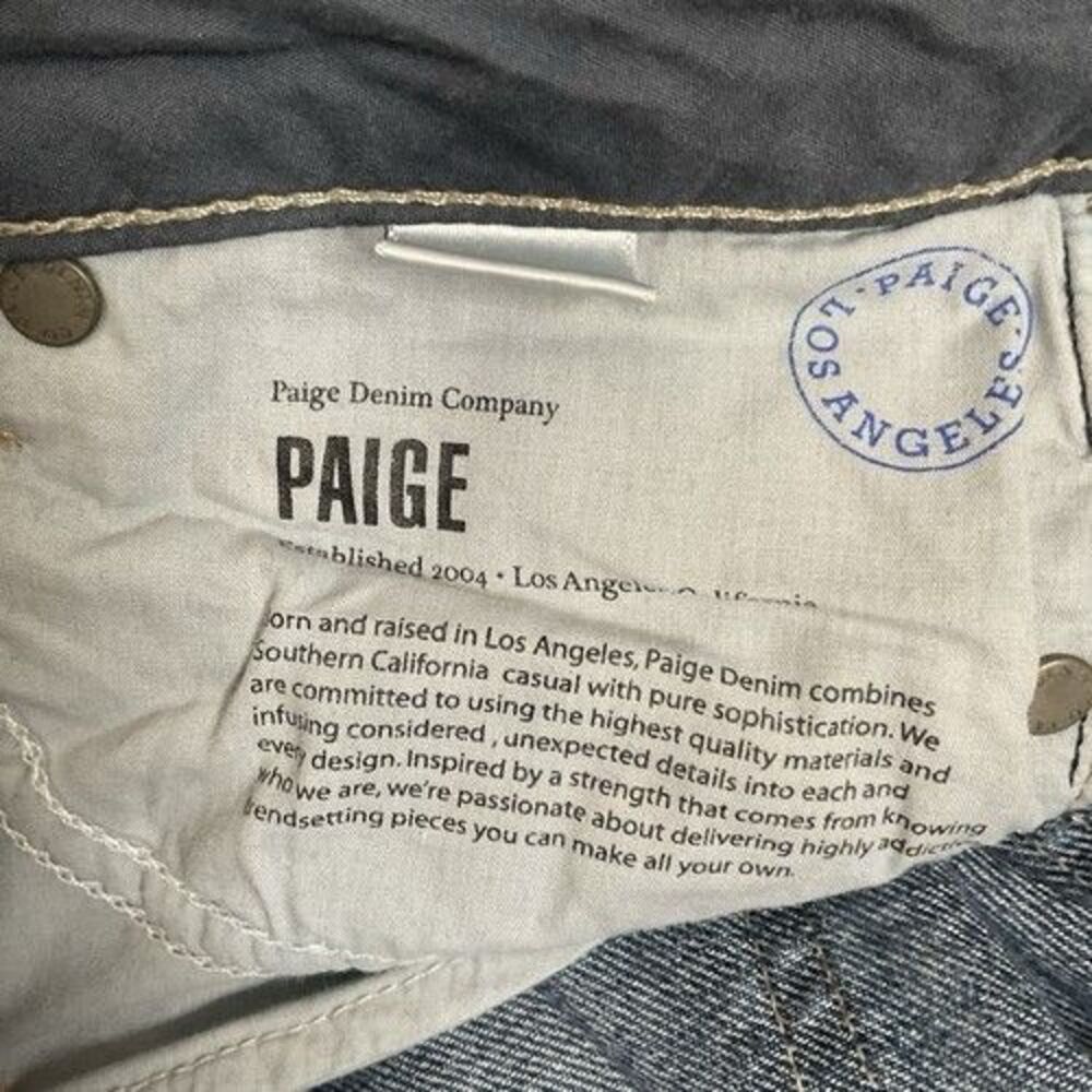 Paige Skyline Ankle Peg Mid Rise Stretch Distressed Denim Jeans Women Size 27 - Picture 5 of 12
